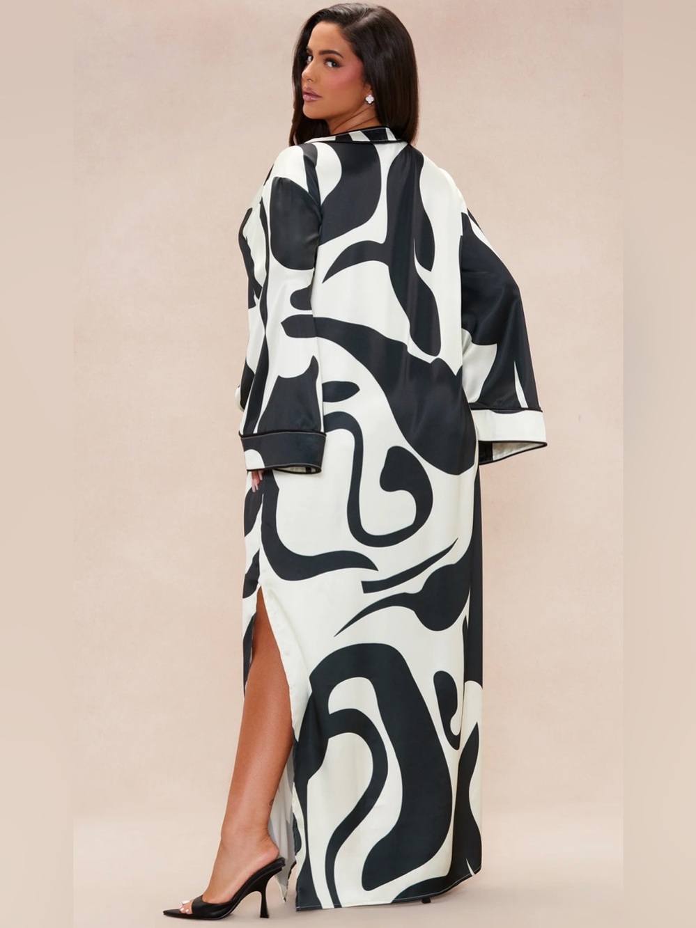 Black & White Abstract Maxi Dress